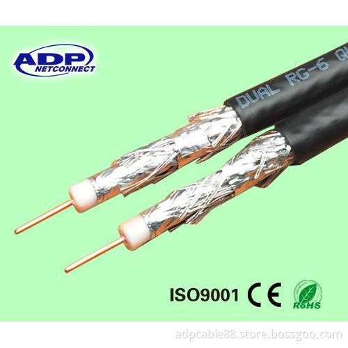 Dual RG6 Bare Copper With Ground 3GHz Coaxial Cable (C-10)